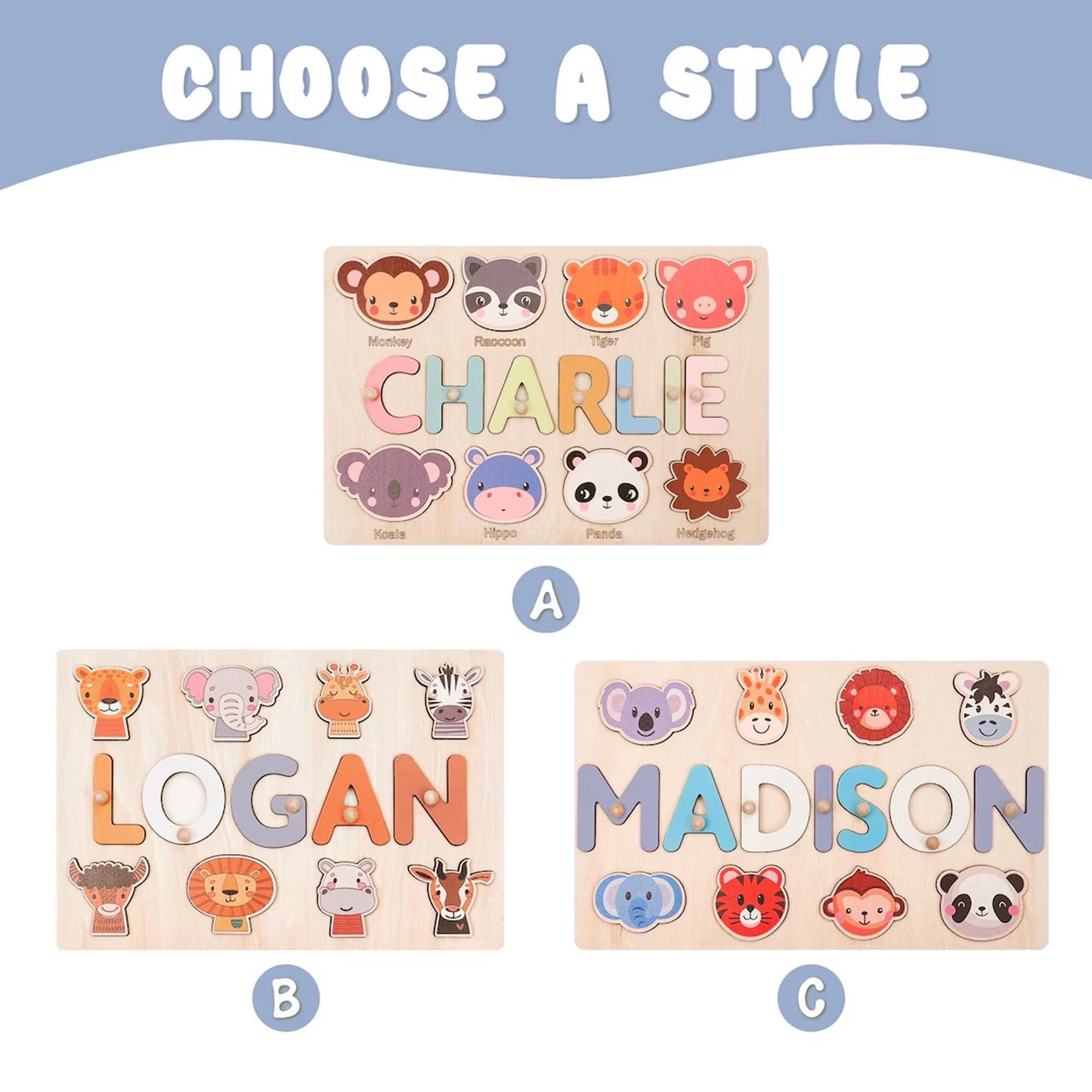 Custom Baby Name Puzzle, Personalized Kids Busy Board, Wood Baby Room Decor, Birthday Gift for Kids, Baby Shower Gift, 1st Christmas Gift
