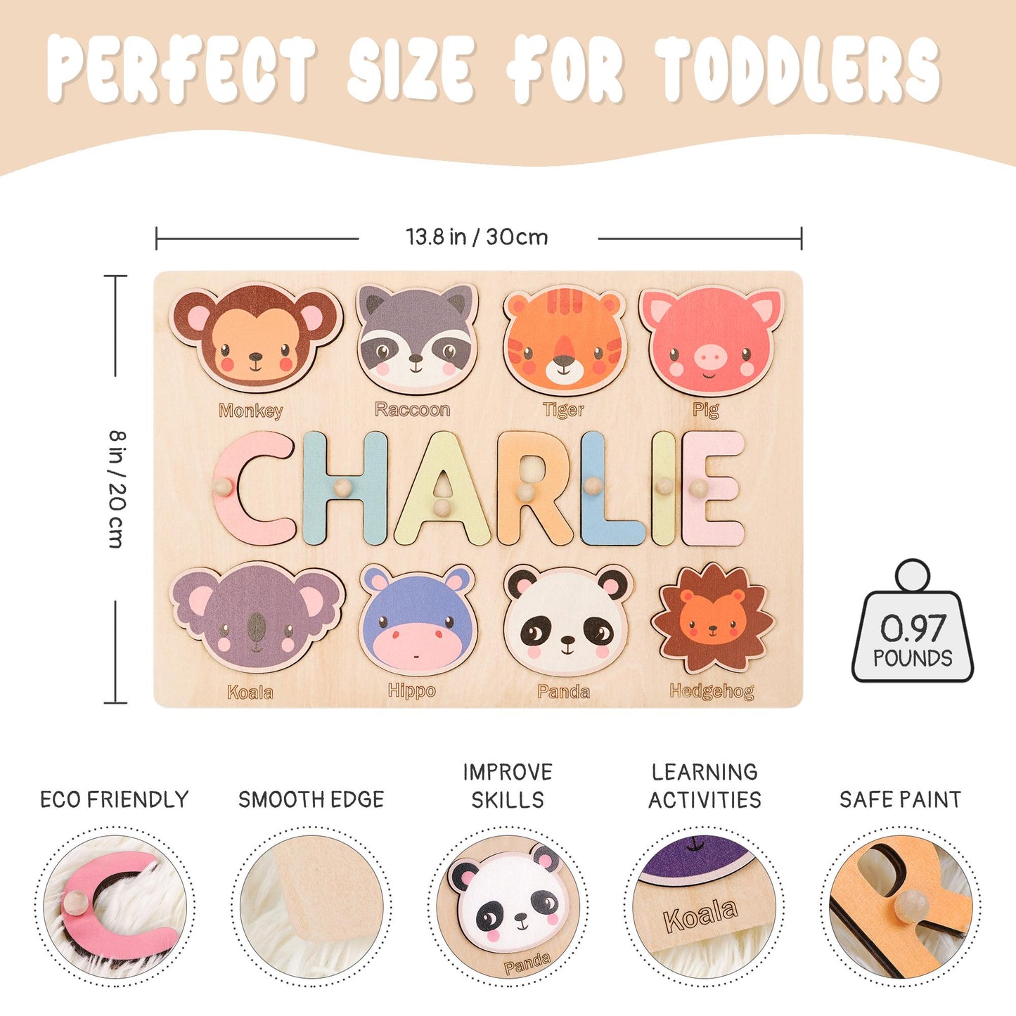 Custom Baby Name Puzzle, Personalized Kids Busy Board, Wood Baby Room Decor, Birthday Gift for Kids, Baby Shower Gift, 1st Christmas Gift