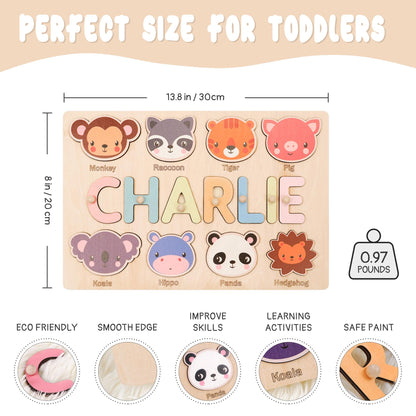 Custom Baby Name Puzzle, Personalized Kids Busy Board, Wood Baby Room Decor, Birthday Gift for Kids, Baby Shower Gift, 1st Christmas Gift