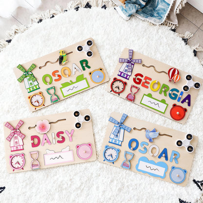 Custom Baby Name Puzzle, Personalized Kids Busy Board, 1st Birthday Toys, Gifts for Toddler, Baby Birthday Gift, Christmas Gift for Baby