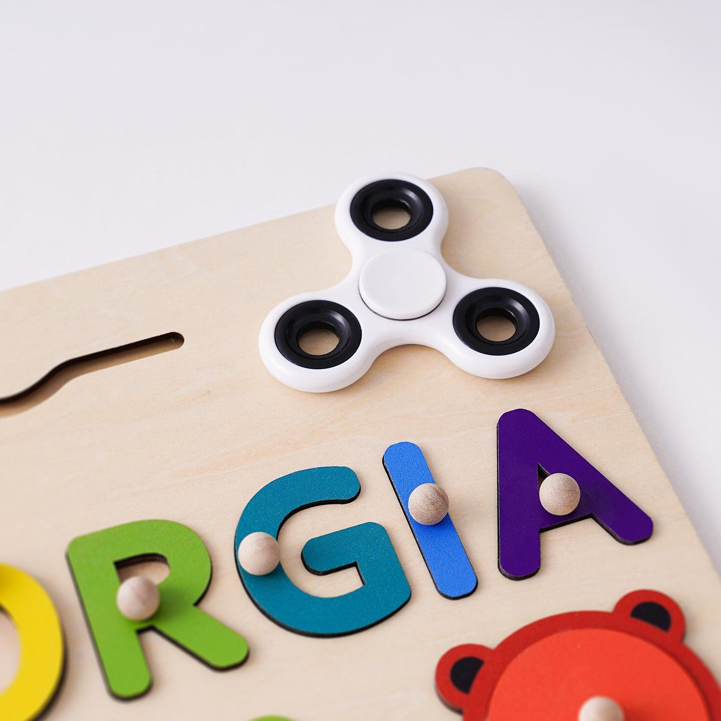 Custom Handmade Baby Name Puzzle, Personalized Kids Busy Board, Sensory Toy 2 Year-Old, Gifts for Baby, Unique Birthday Gift, Nursery Decor