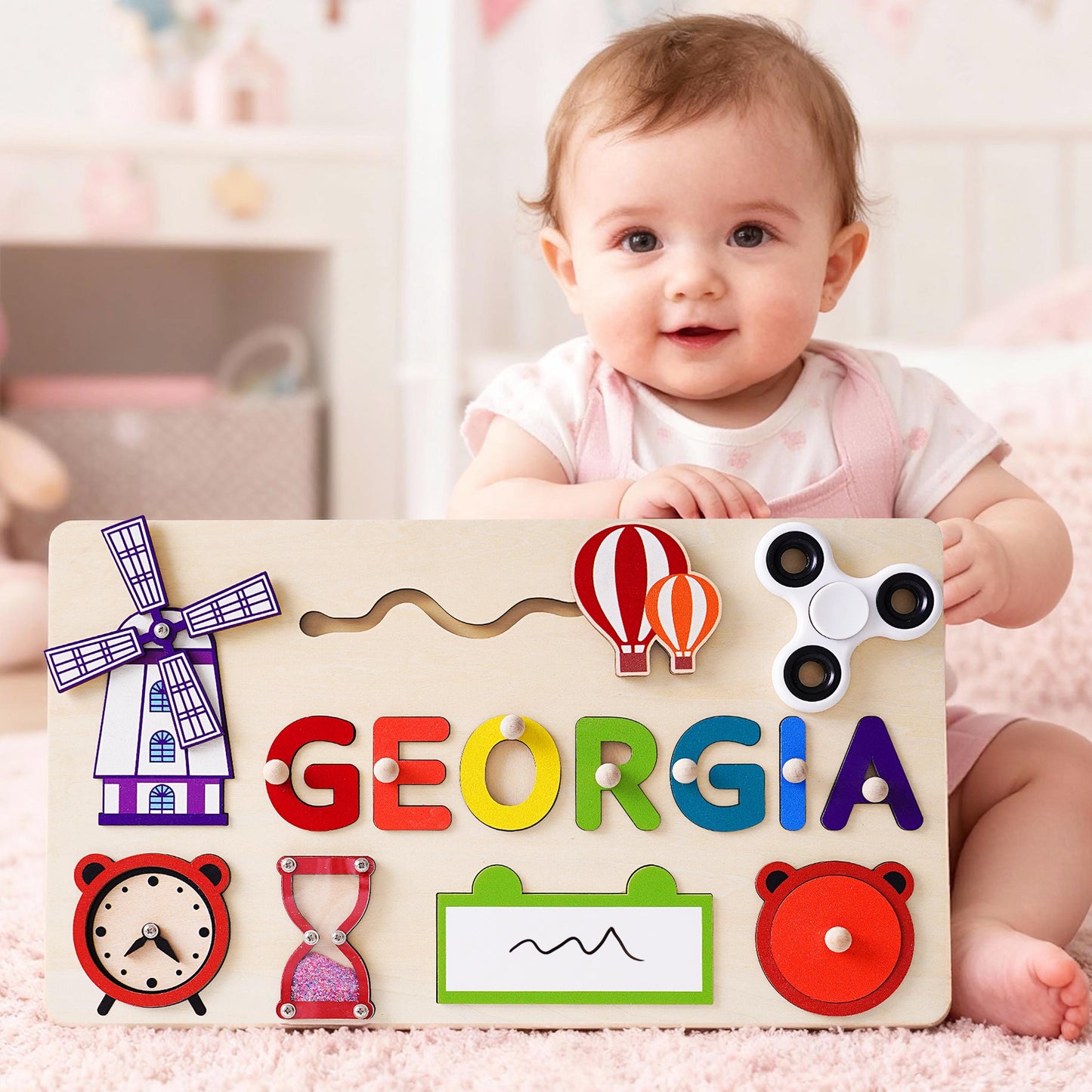 Personalized Handmade Baby Name Puzzle, Baby Girl Gift, Baby Boy Gift, Personalized Birthday Gift for Baby, Nursery Decor, Christmas Gift