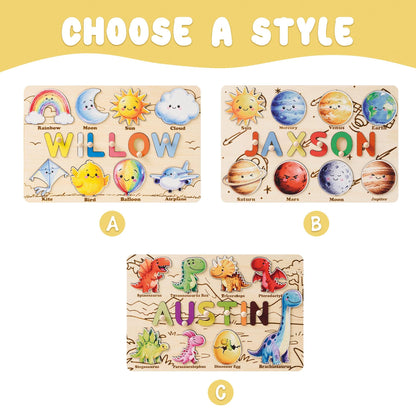 Personalized Baby Name Puzzle, Custom Wooden Montessori Toy, Busy Board Puzzle, Baby First Birthday Gift, Educational Keepsake Toddler