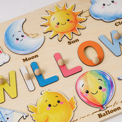 Personalized Baby Name Puzzle, Custom Wooden Montessori Toy, Busy Board Puzzle, Baby First Birthday Gift, Educational Keepsake Toddler