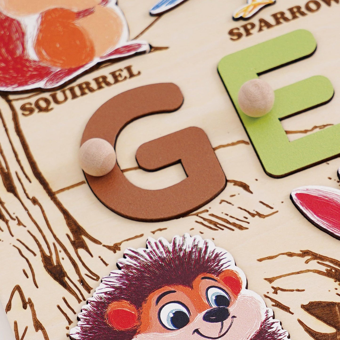Custom Baby Name Puzzle, Personalized Kids Busy Board, Animal Puzzle Toy, Wood Baby Room Decor, Birthday Gift for Kids, 1st Christmas Gift