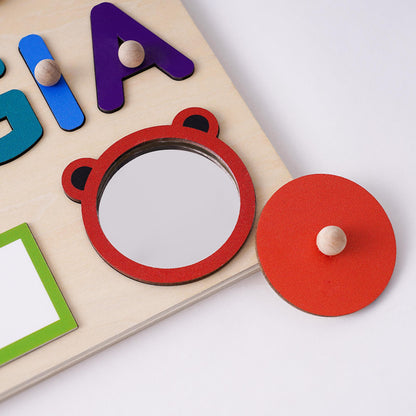 Custom Handmade Baby Name Puzzle, Personalized Kids Busy Board, Sensory Toy 2 Year-Old, Gifts for Baby, Unique Birthday Gift, Nursery Decor