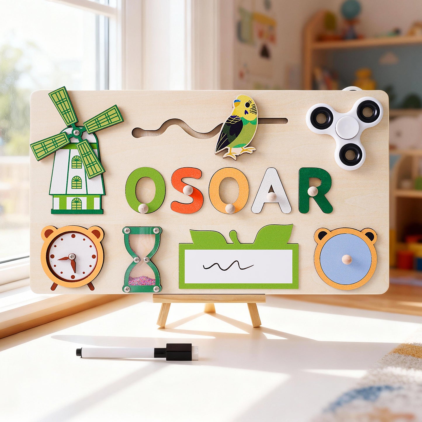 Personalized Baby Girl Name Puzzle, Custom Kids Busy Board for Learning, Toddler Gifts for Girls, Baby Birthday Gift, Baby Christmas Gift