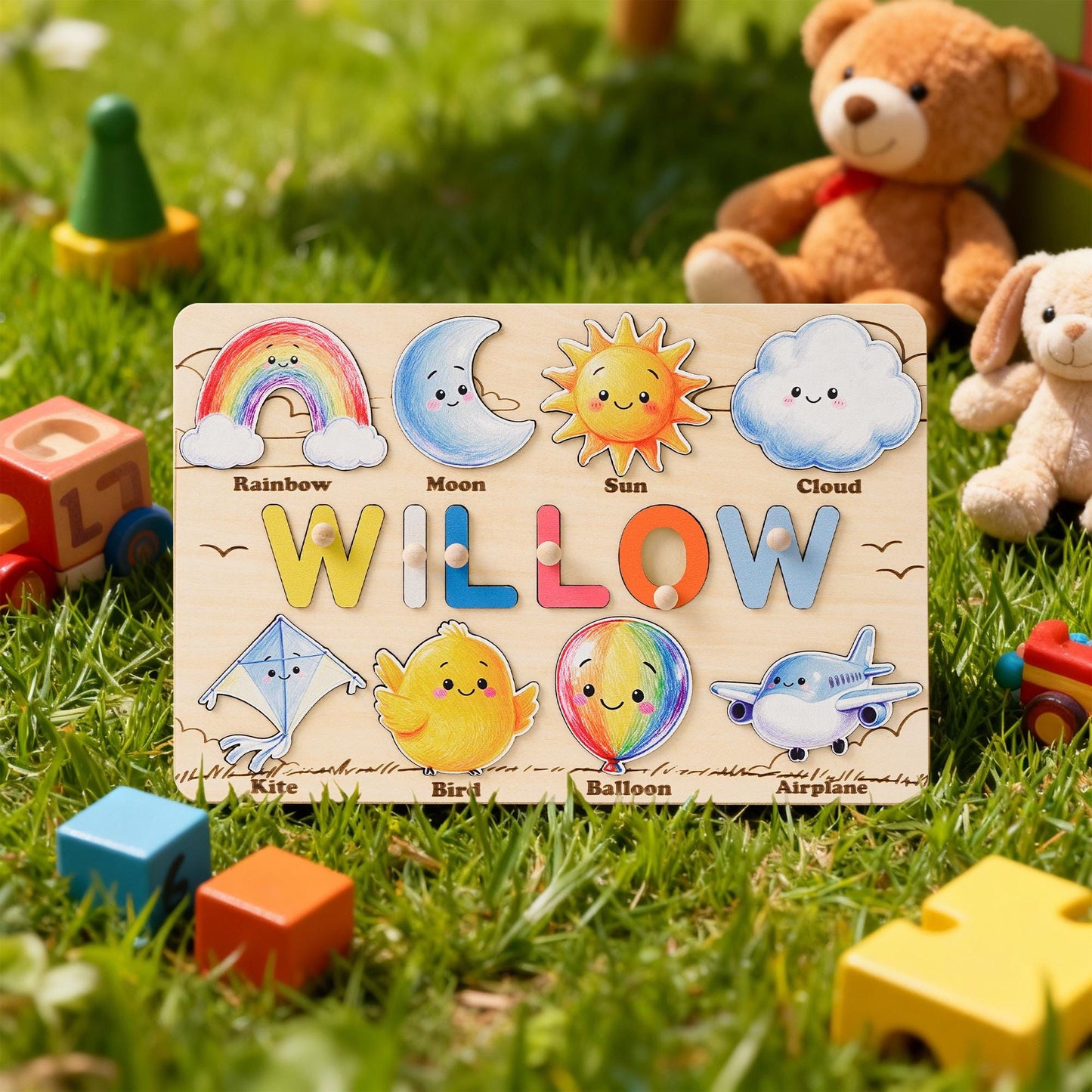 Personalized Baby Name Puzzle, Custom Wooden Montessori Toy, Busy Board Puzzle, Baby First Birthday Gift, Educational Keepsake Toddler