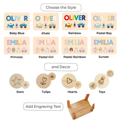 Name Puzzle Stool by BusyPuzzle | Gift for Kids | Easter Basket Stuffers