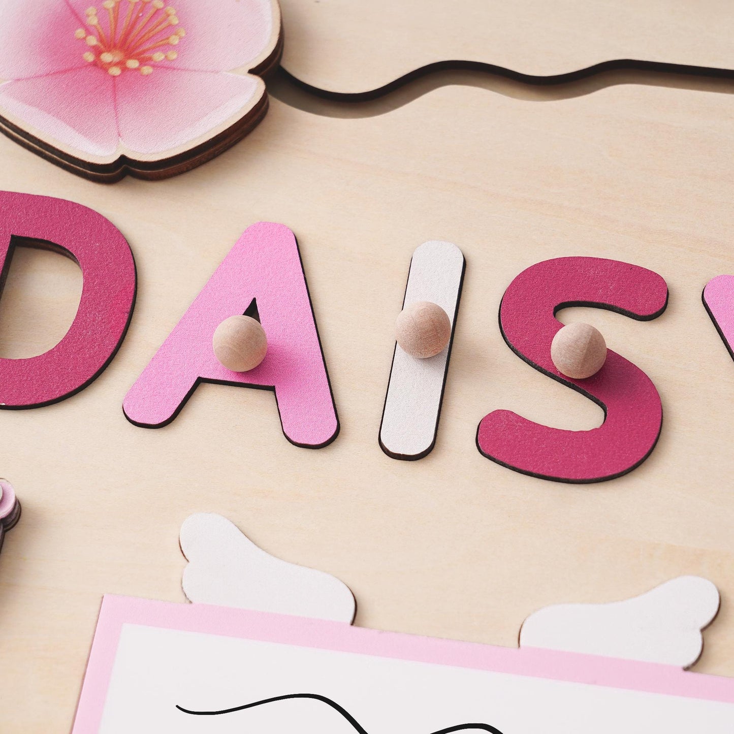 Personalized Baby Girl Name Puzzle, Custom Kids Busy Board for Learning, Toddler Gifts for Girls, Baby Birthday Gift, Baby Christmas Gift
