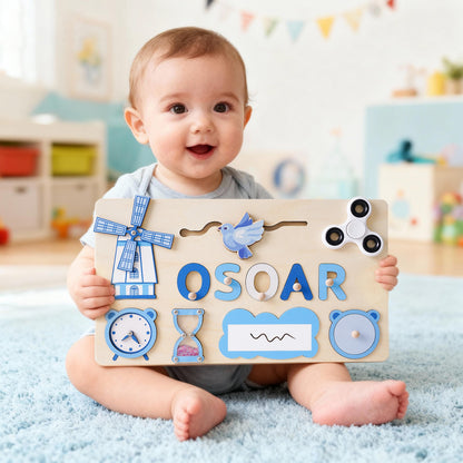Custom Baby Name Puzzle, Personalized Kids Busy Board, 1st Birthday Toys, Gifts for Toddler, Baby Birthday Gift, Christmas Gift for Baby