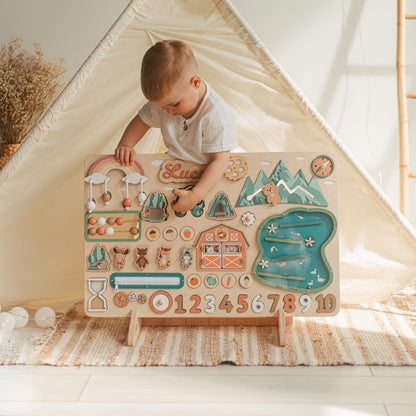 Personalized Large Busy Board - Woodland Playroom Activity Board