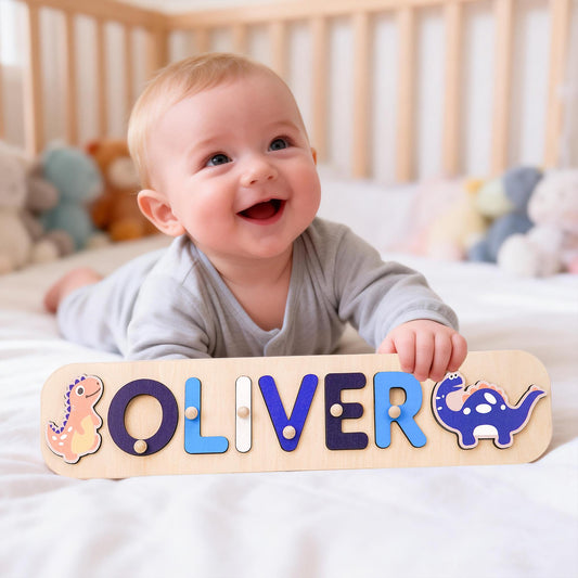 Custom Baby Boy Name Puzzle, Personalized Kids Busy Board, Birthday Gift for Kids, Baby Shower Gift, 1st Birthday Gift, 1st Grandson gift