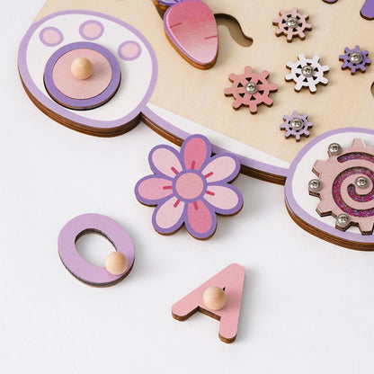 Custom Easter Baby Name Puzzle, Personalised Kids Busy Board, Wooden Baby Toy, First Easter Gift for Kids, Baby Girl 1st Birthday Gift