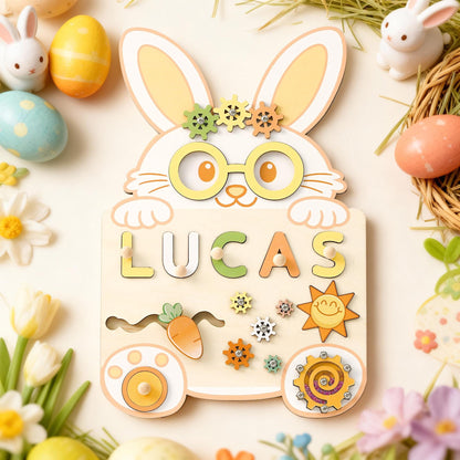 Custom Easter Bunny Baby Name Puzzle, Personalised Baby Montessori Toys, Easter Gift for Baby, 1st Baby Birthday Gift, 2 year old Baby gift