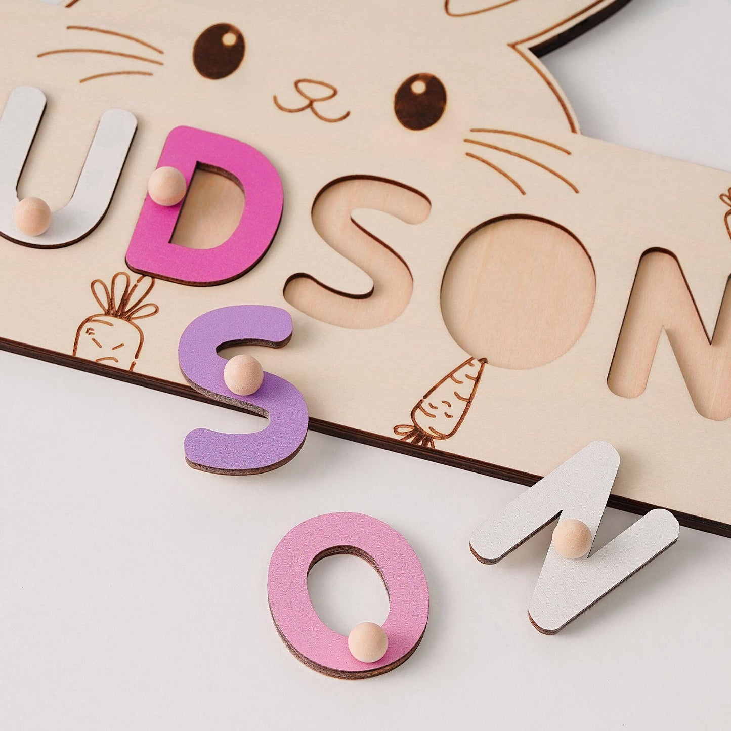 Personalized Baby Name Puzzle, Baby Busy Board, Wooden Puzzle Toddler, Custom baby gifts, 1st Baby Girl Birthday Gift, Easter Gift for Baby