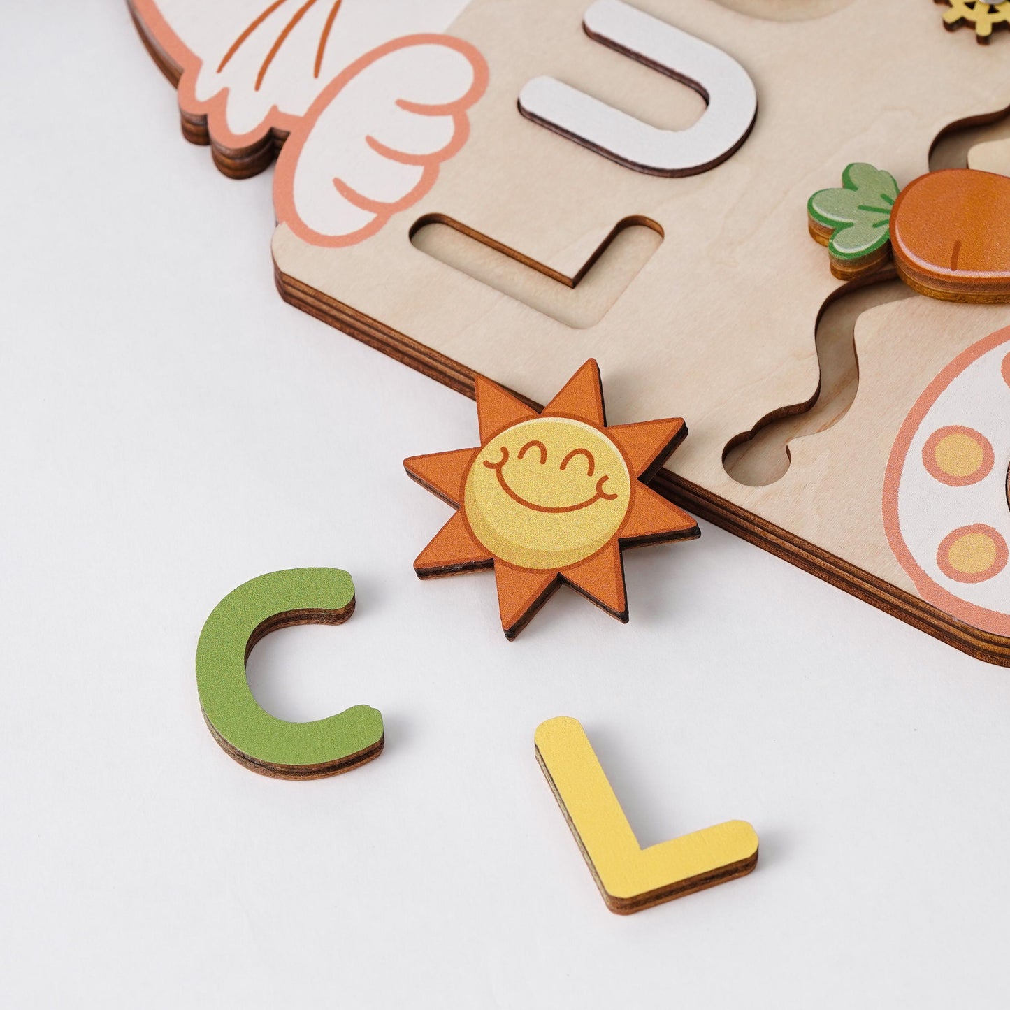 Custom Easter Bunny Baby Name Puzzle, Personalised Baby Montessori Toys, Easter Gift for Baby, 1st Baby Birthday Gift, 2 year old Baby gift