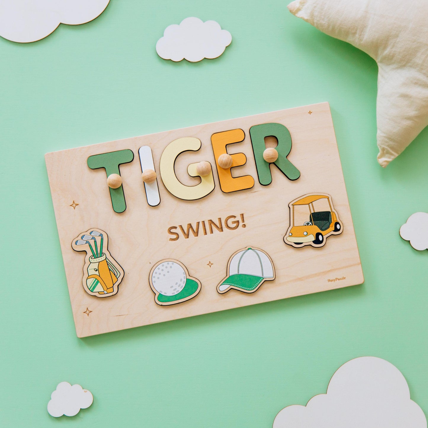 Custom Name Soccer Puzzle Sport Themed Toddler Toy Football Baby Shower Gift 1st Easter Gift
