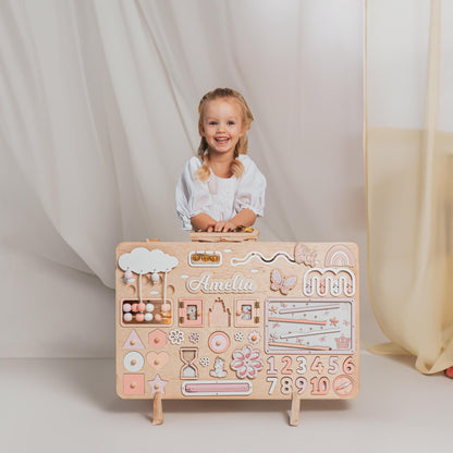 EXTRA LARGE Busy Board Personalized 1st Birthday Gift Montessori Learning Activity Toy