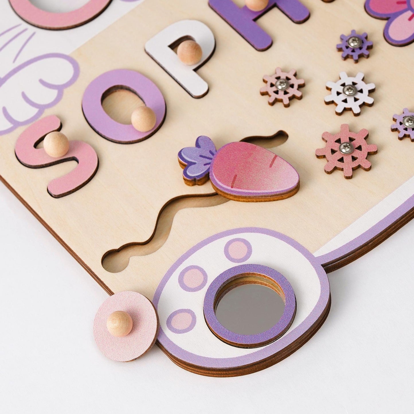 Custom Easter Baby Name Puzzle, Personalised Kids Busy Board, Wooden Baby Toy, First Easter Gift for Kids, Baby Girl 1st Birthday Gift