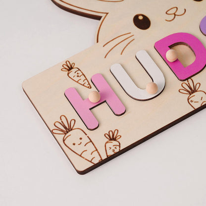 Personalized Baby Name Puzzle, Baby Busy Board, Wooden Puzzle Toddler, Custom baby gifts, 1st Baby Girl Birthday Gift, Easter Gift for Baby