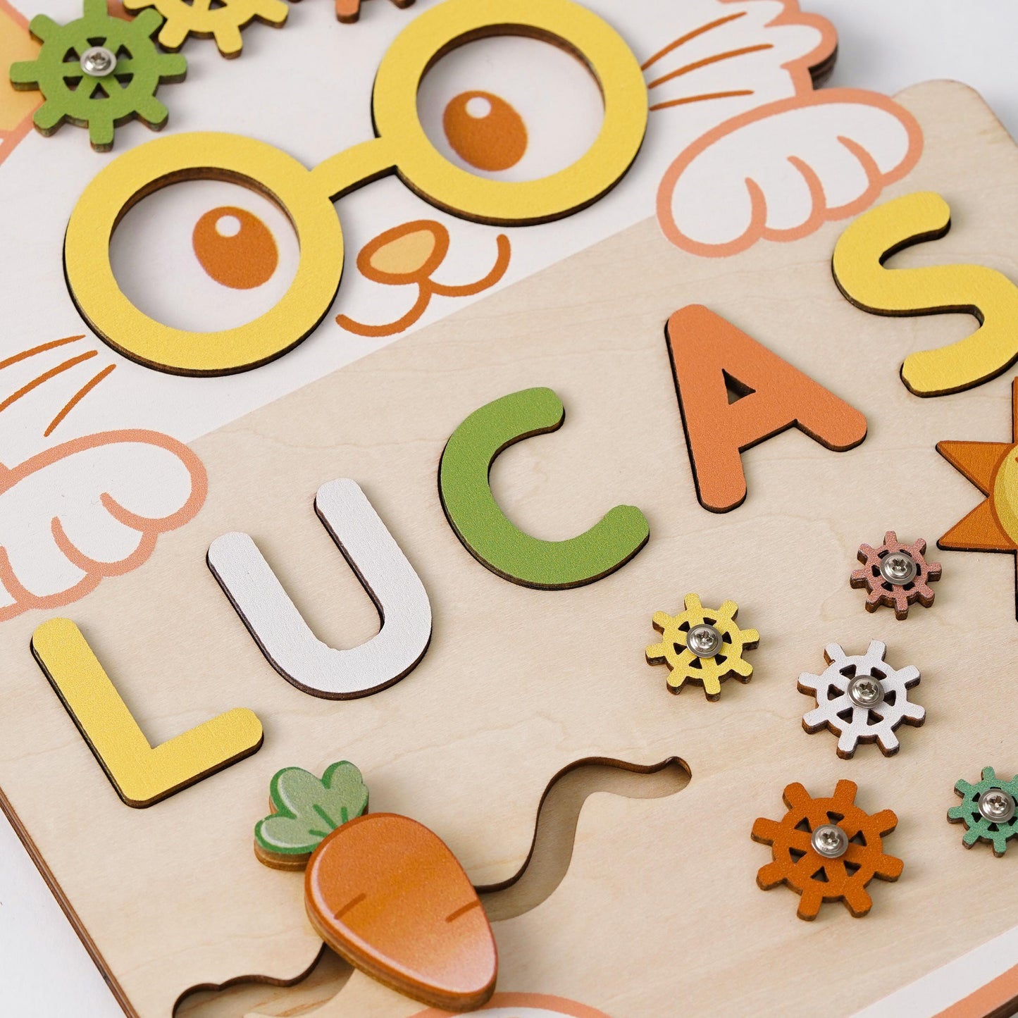 Custom Easter Bunny Baby Name Puzzle, Personalised Baby Montessori Toys, Easter Gift for Baby, 1st Baby Birthday Gift, 2 year old Baby gift