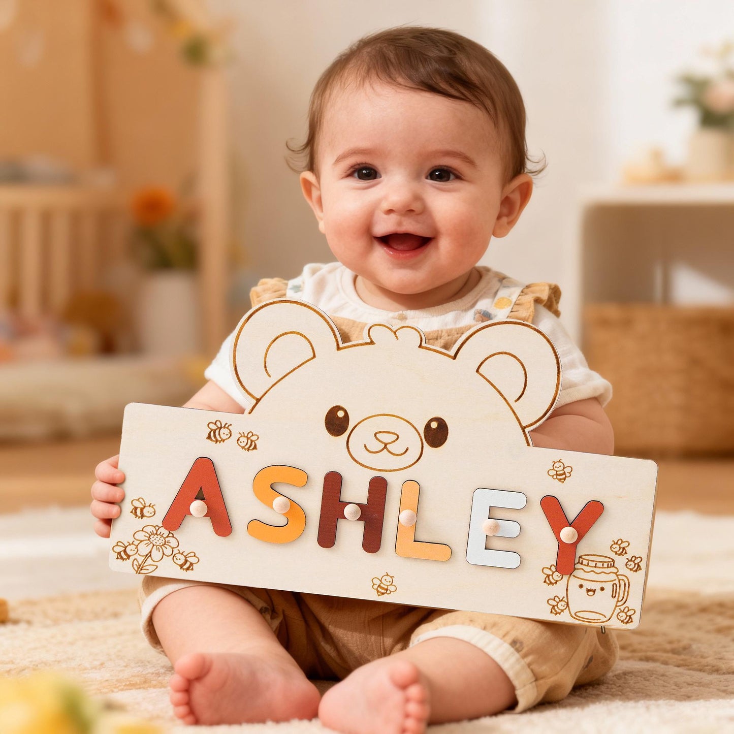 Custom Baby Name Puzzle, Personalized Kids Busy Board, Christmas Gift for Kids, Baby Shower Gift, 1st Birthday Gift, Animal Puzzle Toddler
