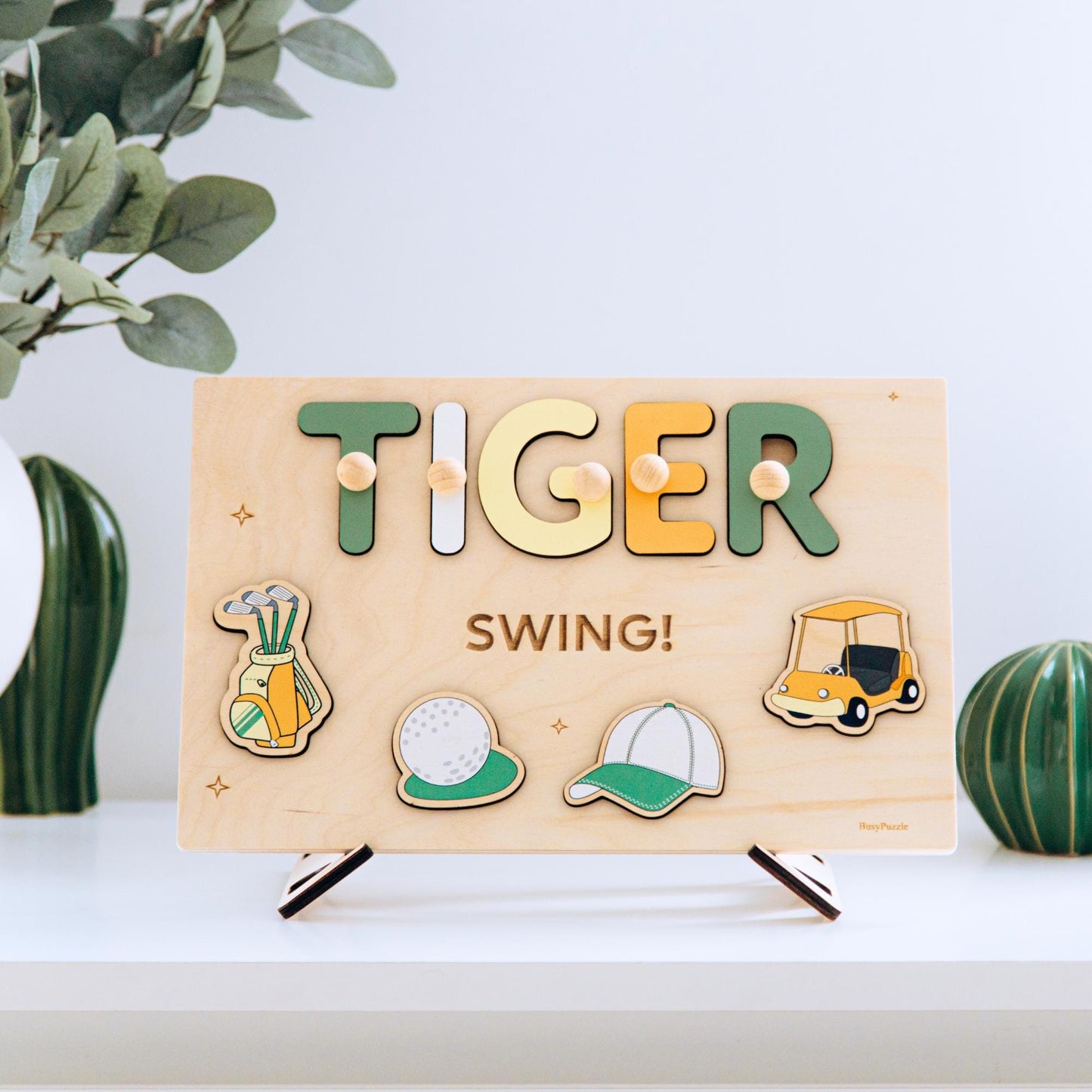 Personalized Golf Name Puzzle, Hole in One 1st Birthday Decor, Rookie of the Year Golf Gift, Little Golfer Nursery Sign, Sport Baby Gift