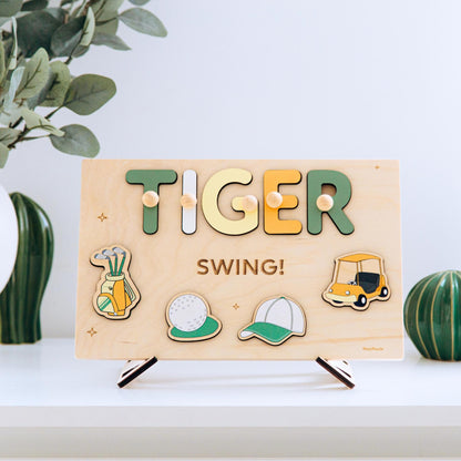 Personalized Golf Name Puzzle, Hole in One 1st Birthday Decor, Rookie of the Year Golf Gift, Little Golfer Nursery Sign, Sport Baby Gift