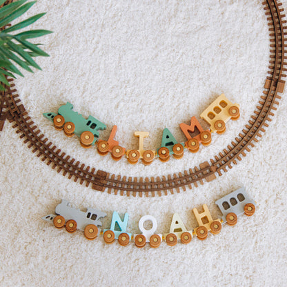 Personalized Wooden Train with Name Kids Room Decor First Easter Gift For Baby Girl