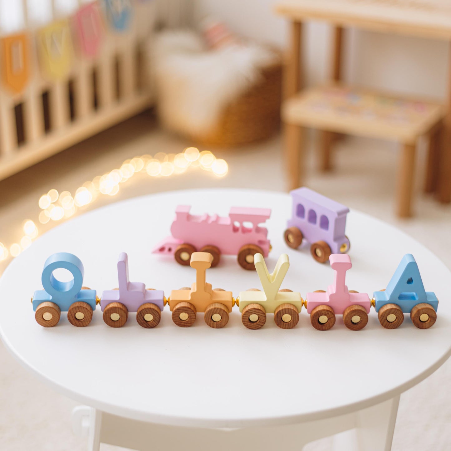 Custom Train Toy with Name. Baby Boy Gift. Toddler Toy. Safari Theme Nursery Decor. Baby Shower Gift. Birthday Boy Gift 1 2 3 Year Old.
