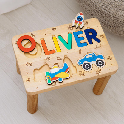 Personalized Step Stool for Girl. Custom Name Wooden Stool. Princess Theme Nursery Decor. Toddler Gift. Baby Girl Gift Idea.