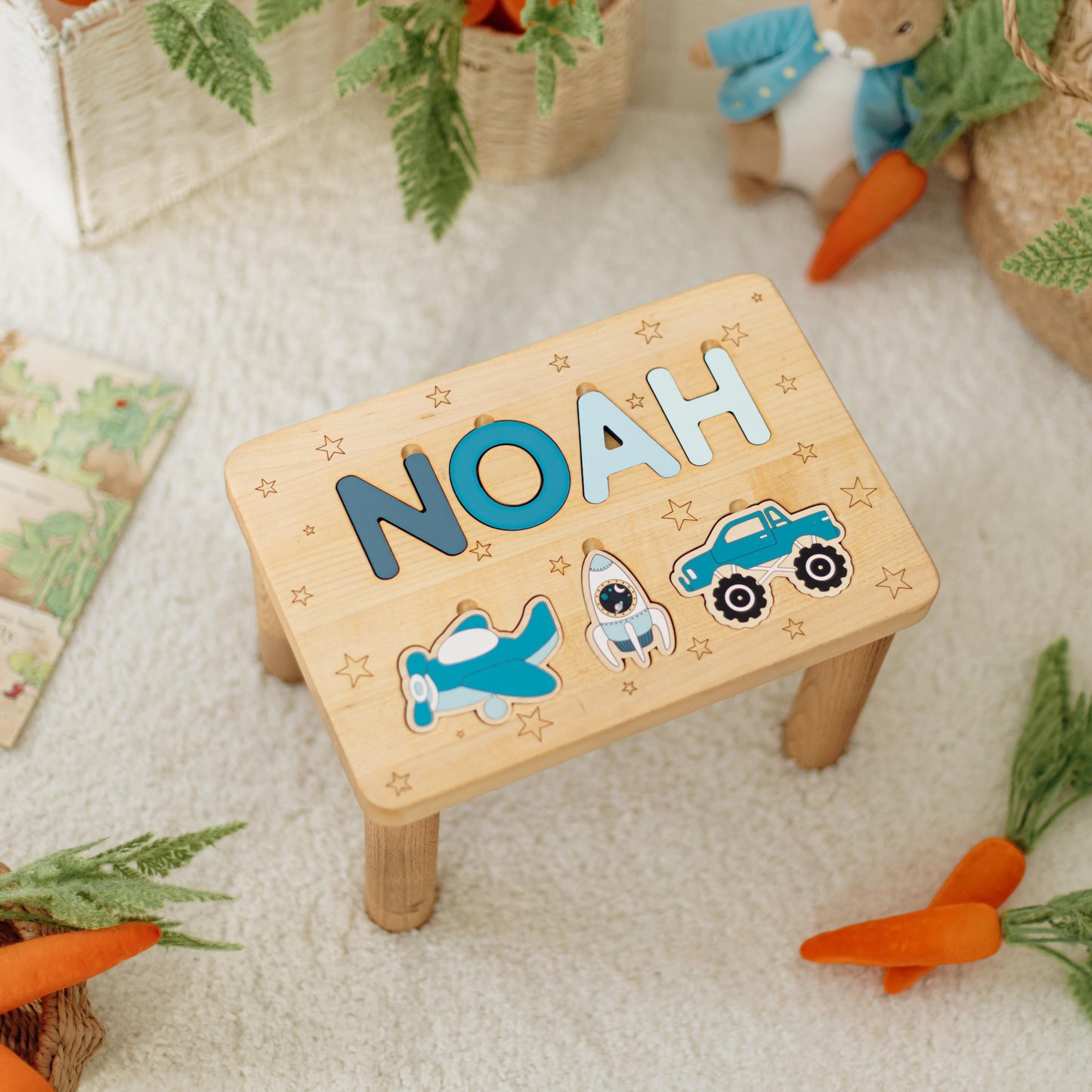 Personalized Step Stool for Girl. Custom Name Wooden Stool. Princess Theme Nursery Decor. Toddler Gift. Baby Girl Gift Idea.