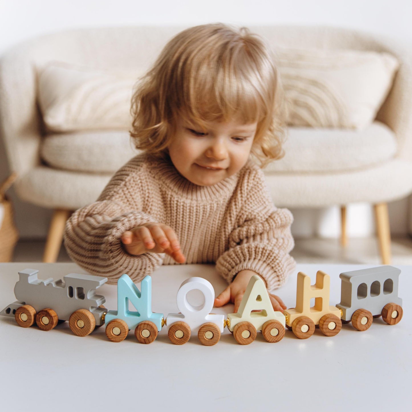 Custom Train Toy with Name. Baby Boy Gift. Toddler Toy. Safari Theme Nursery Decor. Baby Shower Gift. Birthday Boy Gift 1 2 3 Year Old.