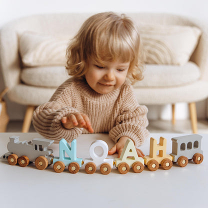 Custom Train Toy with Name. Baby Boy Gift. Toddler Toy. Safari Theme Nursery Decor. Baby Shower Gift. Birthday Boy Gift 1 2 3 Year Old.