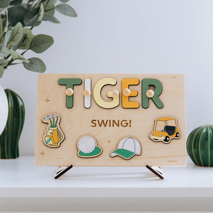 Personalized Baseball Name Puzzle, Wooden Sports Toy for Toddlers, First Birthday Boy Gift