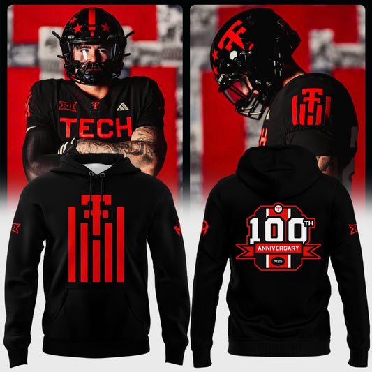 Black Texas Tech Red Raiders 100th Anniversary Hoodie