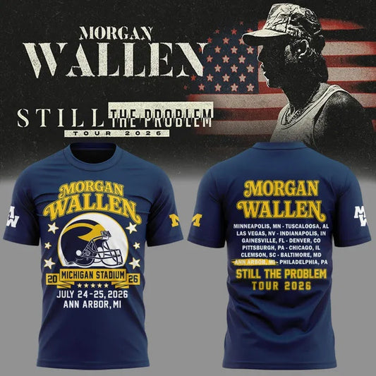 Morgan Wallen x Michigan Football Still The Problem Tour 2026 Limited Shirt v6 | SQ11
