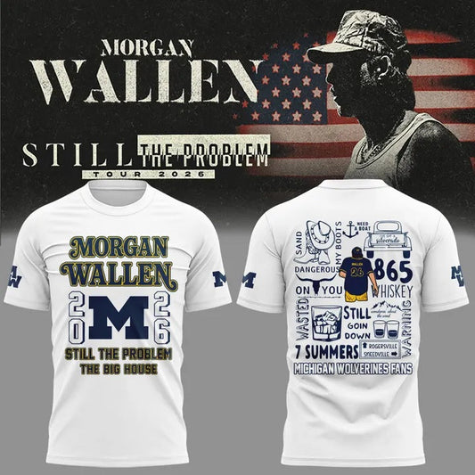 Morgan Wallen x Michigan Football Still The Problem Tour 2026 Limited Shirt v7 | JK53