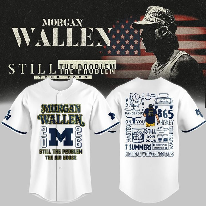 Morgan Wallen x Michigan Football Still The Problem Tour 2026 Limited Jersey NN v6 | LB20