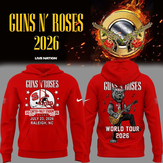 Exclusive 2026 Guns N' Roses x NC State Football - World Tour 2026 Hoodie | OG21