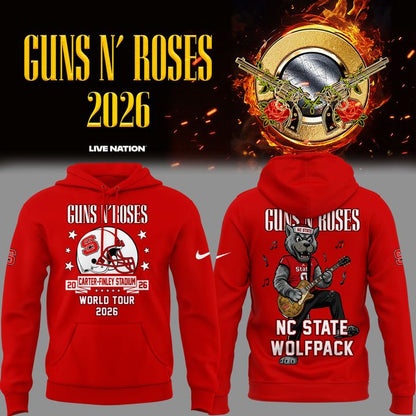 Exclusive 2026 Guns N' Roses x NC State Football - World Tour 2026 Hoodie | DG85