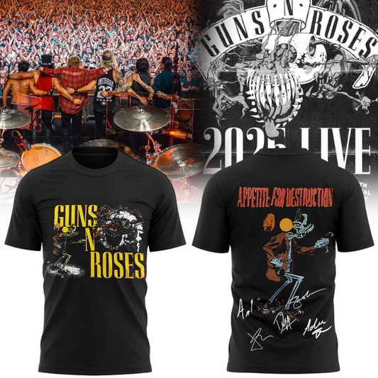 Exclusive Shirt Guns N' Roses x NC State Football - World Tour 2026 T-Shirt | FS14