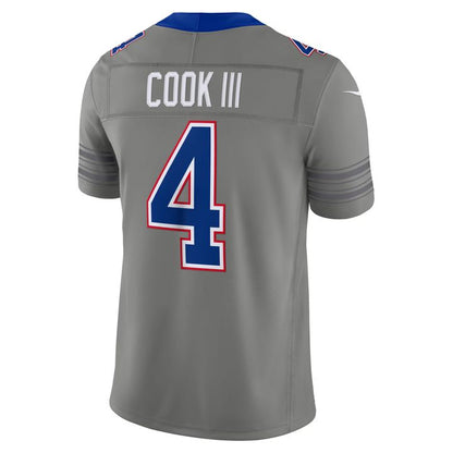 Men's James Cook III Gray Buffalo Bills City Vapor F.U.S.E. Stitched Limited Jersey | KU59