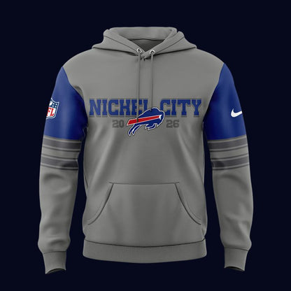 Gray Blue Buffalo Bills City Game Hoodie | OK61