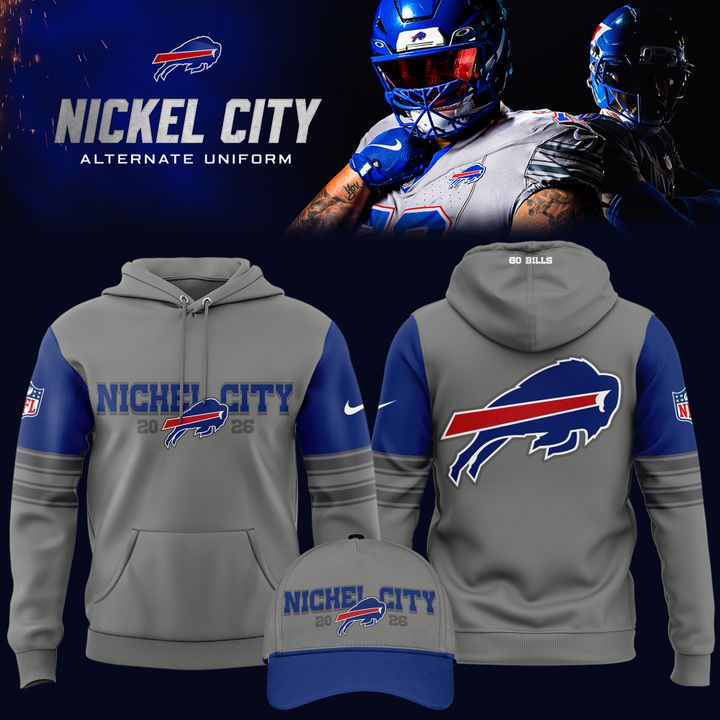 Gray Blue Buffalo Bills City Game Hoodie | OK61