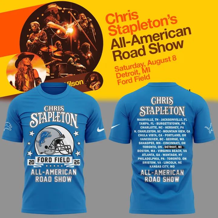 5. Chris Stapleton Show Tshirt- Detroit, MI - 08/08/2026 | MN63