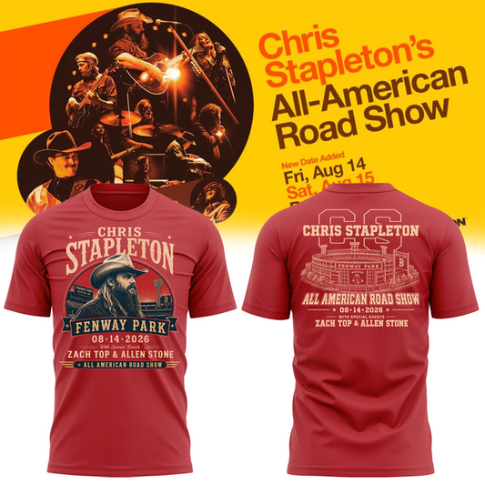 Limited Edition Chris Stapleton x Fenway Park – All-American Road Show 2026 T-Shirt | RV77