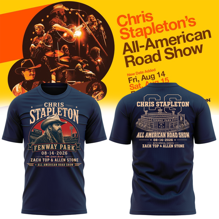 Limited Edition Chris Stapleton x Fenway Park – All-American Road Show 2026 T-Shirt | WF70