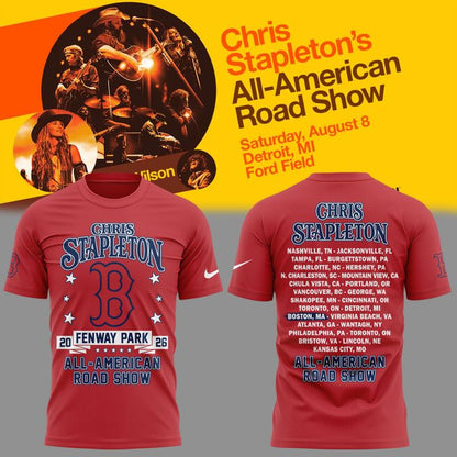 Chris Stapleton x Boston Red Sox - All American Road Show 2026 T-Shirt | ZZ37
